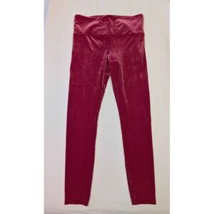 Athleta Elation Velvet Tight Leggings Womens Medium Pink Velvet Athleisure